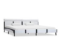 vidaXL Cadre de lit avec LED Blanc Similicuir 180×200 cm