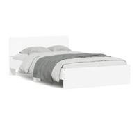 Cadre de Lit avec Tête de Lit et LED Sommier à Lattes Meuble Chambre vidaXL