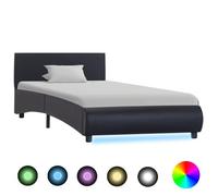 vidaXL Cadre de lit avec LED sans matelas noir similicuir 90x200 cm 285480