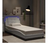 vidaXL Cadre de lit avec LED sans matelas Zadar blanc 90x190 cm 3214076