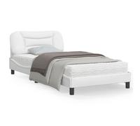 Vidaxl Cadre De Lit Avec Lumières Led Blanc 100x200 Cm Similicuir Blanc