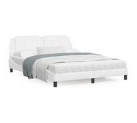 vidaXL Cadre de lit avec lumières LED blanc 160x200 cm similicuir Blanc