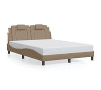 Vidaxl Cadre De Lit Avec Lumières Led Cappuccino 140x190 Cm Similicuir