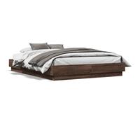 Vidaxl Cadre De Lit Avec Lumières Led Chêne Marron 120x190 Cm Marron