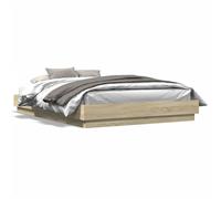 Vidaxl Cadre De Lit Avec Lumières Led Chêne Sonoma 140x200 Cm
