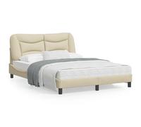 Cadre de Lit avec LED sans Matelas Hvar Gris Clair 140x190cm Tissu vidaXL