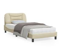 Vidaxl Cadre De Lit Avec Lumières Led Crème 90x190 Cm Tissu