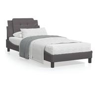 vidaXL Cadre de lit avec lumières LED gris 100x200 cm similicuir Gris