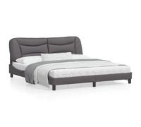 vidaXL Cadre de lit avec lumières LED gris 180x200 cm similicuir