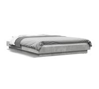 Vidaxl Cadre De Lit Avec Lumières Led Gris Béton 140x190 Cm Gris