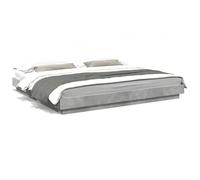 Vidaxl Cadre De Lit Avec Lumières Led Gris Béton 200x200 Cm Gris