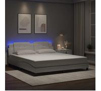 vidaXL Cadre de lit – Rembourré similicuir avec lumières LED pour adulte