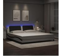 vidaXL Cadre de Lit avec Lumières LED Lit Rembourré Lit Double Lit Adulte de Chambre à Coucher Intérieur Moderne Blanc 3214137