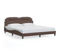 Vidaxl Cadre De Lit Avec Lumières Led Marron 180x200 Cm Similicuir Marron