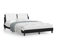 Vidaxl Cadre De Lit Avec Lumières Led Noir Blanc 140x190 Cm Similicuir Blanc