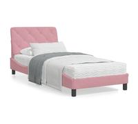 Cadre de Lit avec LED sans Matelas Double Noir 140x190 cm Velours vidaXL