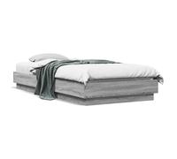 vidaXL Cadre de lit avec lumières LED sonoma gris 90x200 cm