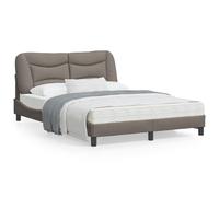 Cadre de Lit avec LED sans Matelas Hvar Gris Clair 140x190cm Tissu vidaXL