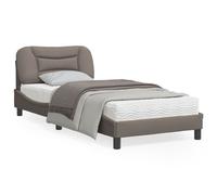 Vidaxl Cadre De Lit Avec Lumières Led Taupe 90x200 Cm Tissu