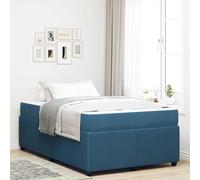 Vidaxl Cadre De Lit Avec Matelas Autre Bleu 120 X 190 Cm Velours