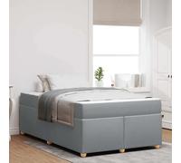 vidaXL Lit complet gris clair 120 x 190 cm en tissu avec matelas en mousse haute densité, fermeté moyenne. 3399342
