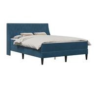 vidaXL Cadre de lit avec Matelas avec Matelas 2 pcs Bleu Velours, Cadre de lit en Velours Tendance, Design rectangulaire, Pieds Noirs durables, mobilier Chic pour Un Sommeil Confortable