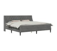 vidaXL Cadre de lit avec matelas avec matelas 2 pcs Gris foncé Velours