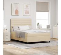Vidaxl Cadre De Lit Avec Matelas Beige Tissu 160 X 200 Cm Lit À Ressort