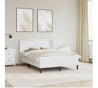 vidaXL Cadre de lit avec Matelas Blanc 140 x 200 cm Simili Cuir, Cadre de lit Moderne, Design rectangulaire pour la Chambre, Un sanctuaire de Sommeil élégant avec Style