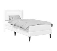 vidaXL Cadre de lit avec Matelas Blanc 90 x 200 cm Simili Cuir, Cadre de lit Moderne, Design rectangulaire pour la Chambre, Un sanctuaire de Sommeil élégant avec Style