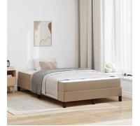 vidaXL Cadre de lit avec Matelas Cappuccino 120 x 190 cm Tissu, Cadre de lit Moderne rectangulaire, Bois Durable, Confort Multi-Zones, Matelas à Ressorts ensachés, Meuble de Sommeil