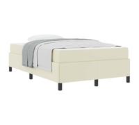 vidaXL Cadre de lit avec Matelas Crème 120 x 200 cm Tissu, Cadre de lit Tendance, Design rectangulaire Moderne, Solution Durable pour invité, ajout Confortable au décor
