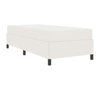 vidaXL Cadre de lit avec Matelas Crème 90 x 200 cm Tissu, Cadre de lit Moderne, Design rectangulaire et Robuste pour Un Bon Sommeil, Bois d'ingénierie avec Matelas à Ressorts