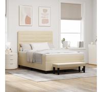 Vidaxl Cadre De Lit Avec Matelas Ensemble De 2 Beige Tissu 160 X 200 Cm