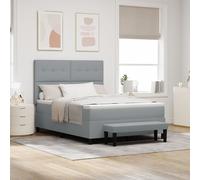 Vidaxl Cadre De Lit Avec Matelas Ensemble De 2 Gris Tissu 140 X 190 Cm