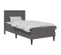 vidaXL Cadre de lit avec Matelas Gris 90 x 200 cm Simili Cuir, Cadre de lit Moderne, Design rectangulaire pour la Chambre, Un sanctuaire de Sommeil élégant avec Style