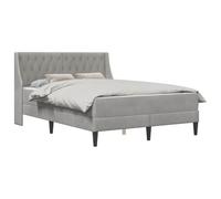 vidaXL Cadre de lit avec Matelas Gris Clair 160 x 200 cm Velours, Cadre de lit en Velours Tendance, Design rectangulaire, Pieds Noirs durables, mobilier Chic pour Un Sommeil Confortable
