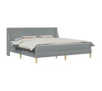 vidaXL Cadre de lit avec Matelas Gris Clair 180 x 200 cm Tissu, Ensemble de Chambre Moderne, lit rectangulaire, tête de lit Confortable, Meuble Malin pour Gagner de l'espace