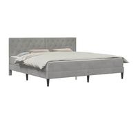 vidaXL Cadre de lit avec Matelas Gris Clair 180 x 200 cm Velours, Chambre Moderne, Cadre de lit Solide, Matelas en Velours, Ressorts, Ensemble de Meubles Pratiques pour la Maison