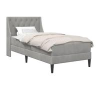vidaXL Cadre de lit avec Matelas Gris Clair 90 x 190 cm Velours, Cadre de lit Chic, rectangulaire, Moderne, Design Durable, Solution de Sommeil Pratique, Surface Confortable