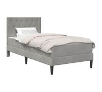 vidaXL Cadre de lit avec Matelas Gris Clair 90 x 190 cm Velours, Chambre Moderne, Cadre de lit Solide, Matelas en Velours, Ressorts, Ensemble de Meubles Pratiques pour la Maison