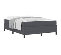 vidaXL Cadre de lit avec matelas Gris foncé 140 x 190 cm tissu, Cadre de lit moderne, design rectangulaire et robuste pour un bon sommeil, bois d'ingénierie avec matelas à ressorts