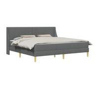 vidaXL Cadre de lit avec Matelas Gris foncé 180 x 200 cm Tissu