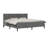 vidaXL Cadre de lit avec Matelas Gris foncé 180 x 200 cm Velours, Chambre Moderne, Cadre de lit stylé, Velours, Ressorts ensachés, Sommeil Confortable, Gain de Place