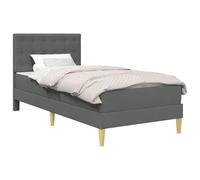 vidaXL Cadre de lit avec Matelas Gris foncé 90 x 190 cm Tissu, Ensemble de Meubles de Chambre stylé, Cadre de lit Moderne avec Rangement sous Le lit, Matelas de qualité avec Ressorts ensachés