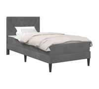 vidaXL Cadre de lit avec Matelas Gris foncé 90 x 190 cm Velours, Chambre Moderne, Cadre de lit Solide, Matelas en Velours, Ressorts, Ensemble de Meubles Pratiques pour la Maison