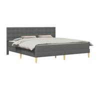 vidaXL Cadre de lit avec Matelas Gris foncé Tissu, Chambre Moderne, Cadre de lit rectangulaire, Ensemble de Sommeil Durable, Matelas en Mousse, Solution élégante