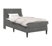 vidaXL Cadre de lit avec matelas 2 pièces Velours Gris foncé Moderne