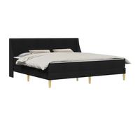 vidaXL Cadre de lit avec Matelas Noir 180 x 200 cm Tissu, Ensemble de Chambre Moderne, lit rectangulaire, tête de lit Confortable, Meuble Malin pour Gagner de l'espace
