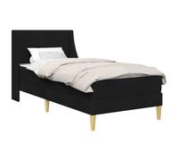 vidaXL Cadre de lit avec Matelas Noir 90 x 190 cm Tissu, Ensemble de Chambre Moderne, lit rectangulaire, tête de lit Confortable, Meuble Malin pour Gagner de l'espace